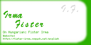 irma fister business card